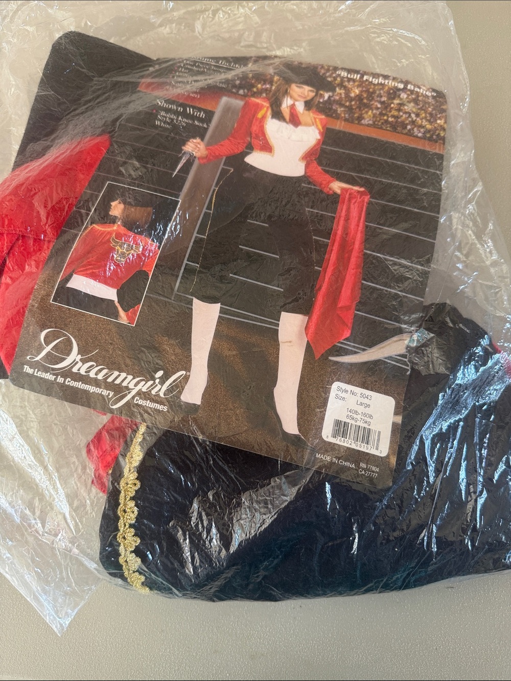 Dreamgirl Black Jacket with Red Accents and Gold Trim